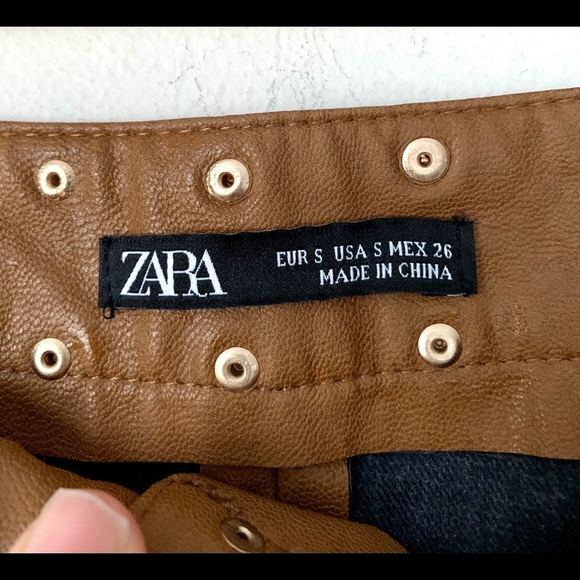 NWT Zara Leather Like Midi Dkirt with Grommets S - Picture 3 of 6